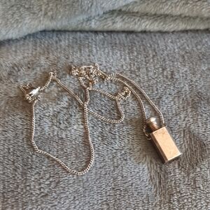 Vtg Sterling Silver Perfume Bottle Pendant Necklace